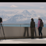 Photographer with a medium format camera.