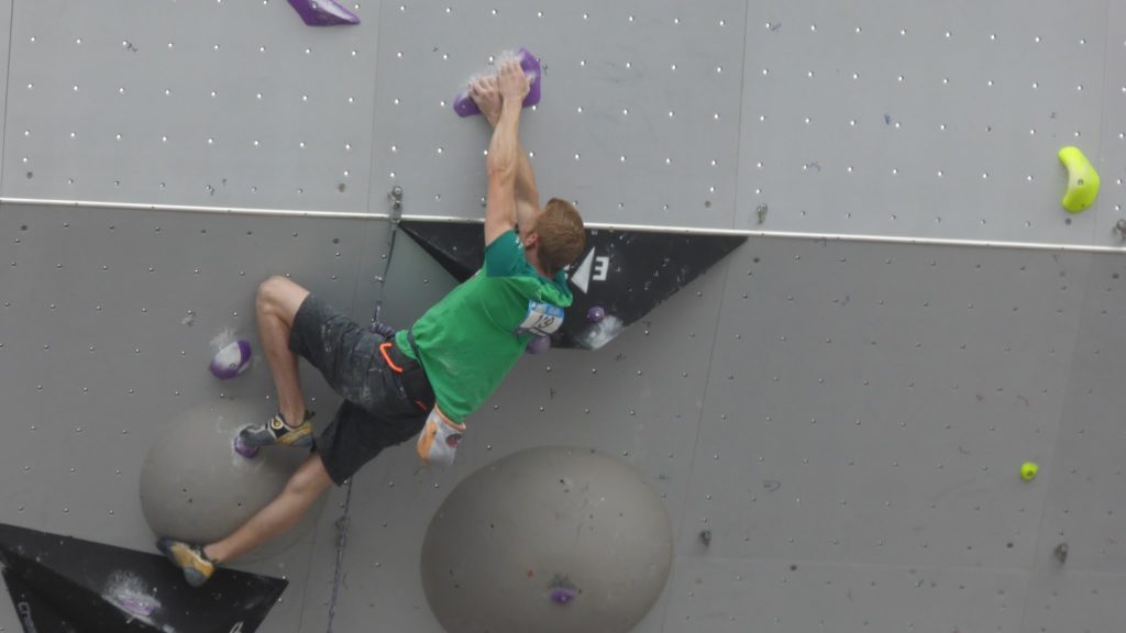 One of the IFSC Climbing World Cup climbers in Villars