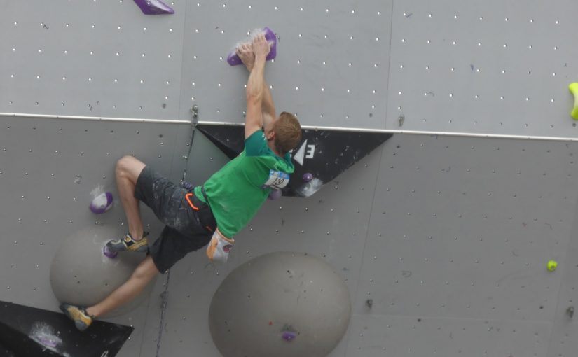 One of the IFSC Climbing World Cup climbers in Villars