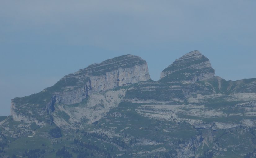 Admiring the Tour D’AÃ¯ from the Via Ferrata de la Cascade