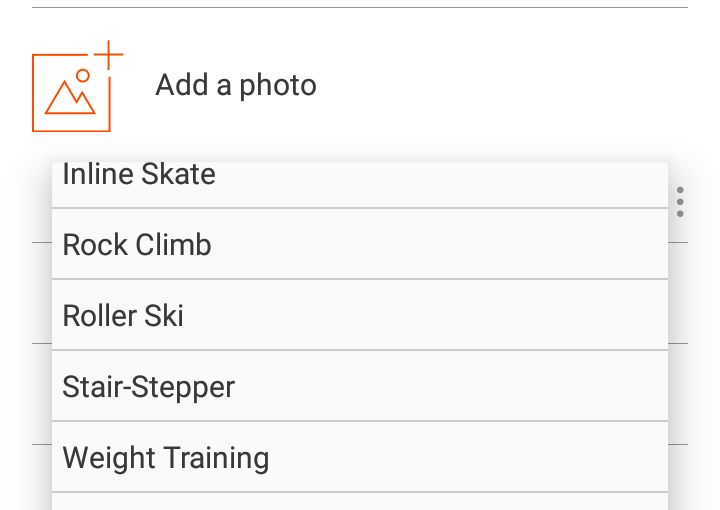 Strava has updated the list of sports