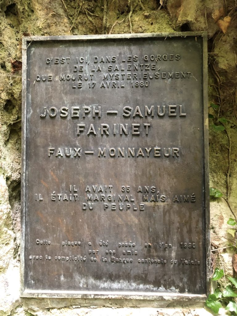 Plaque describing Farinet