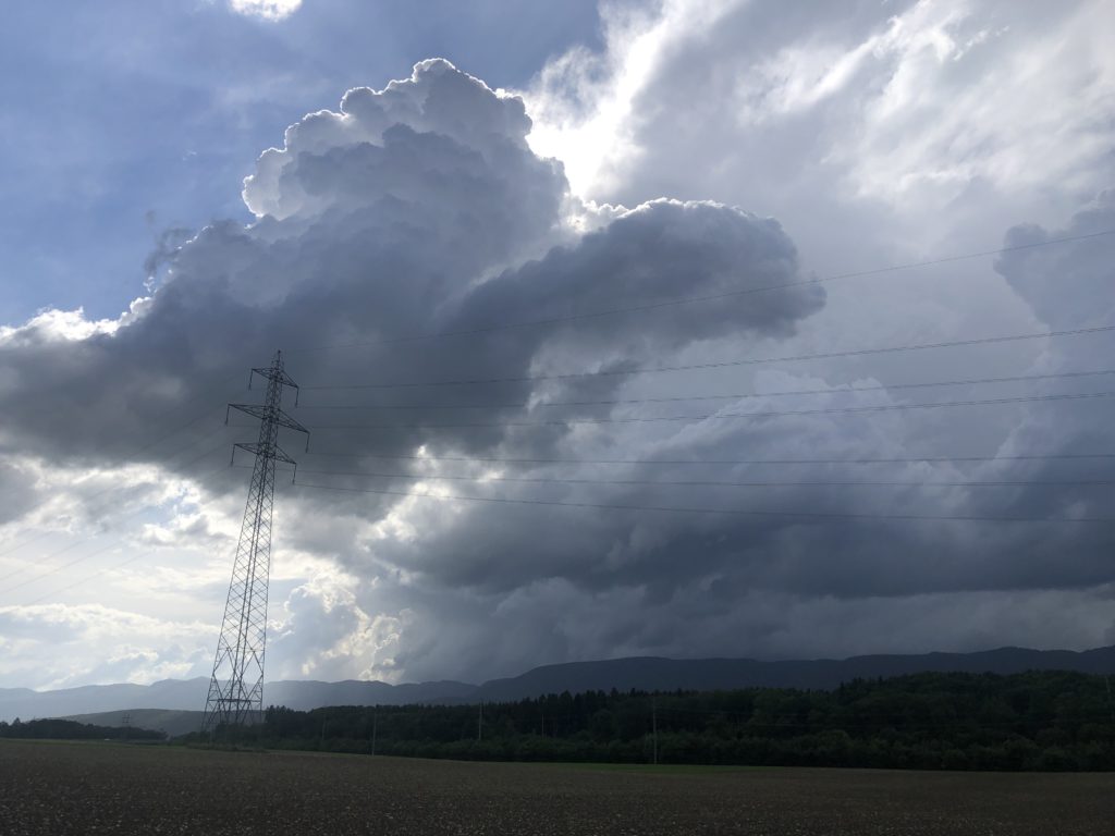 View of the Jura Under Clouds