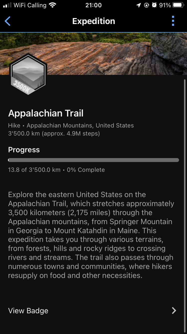 The Appalachian trail challenge