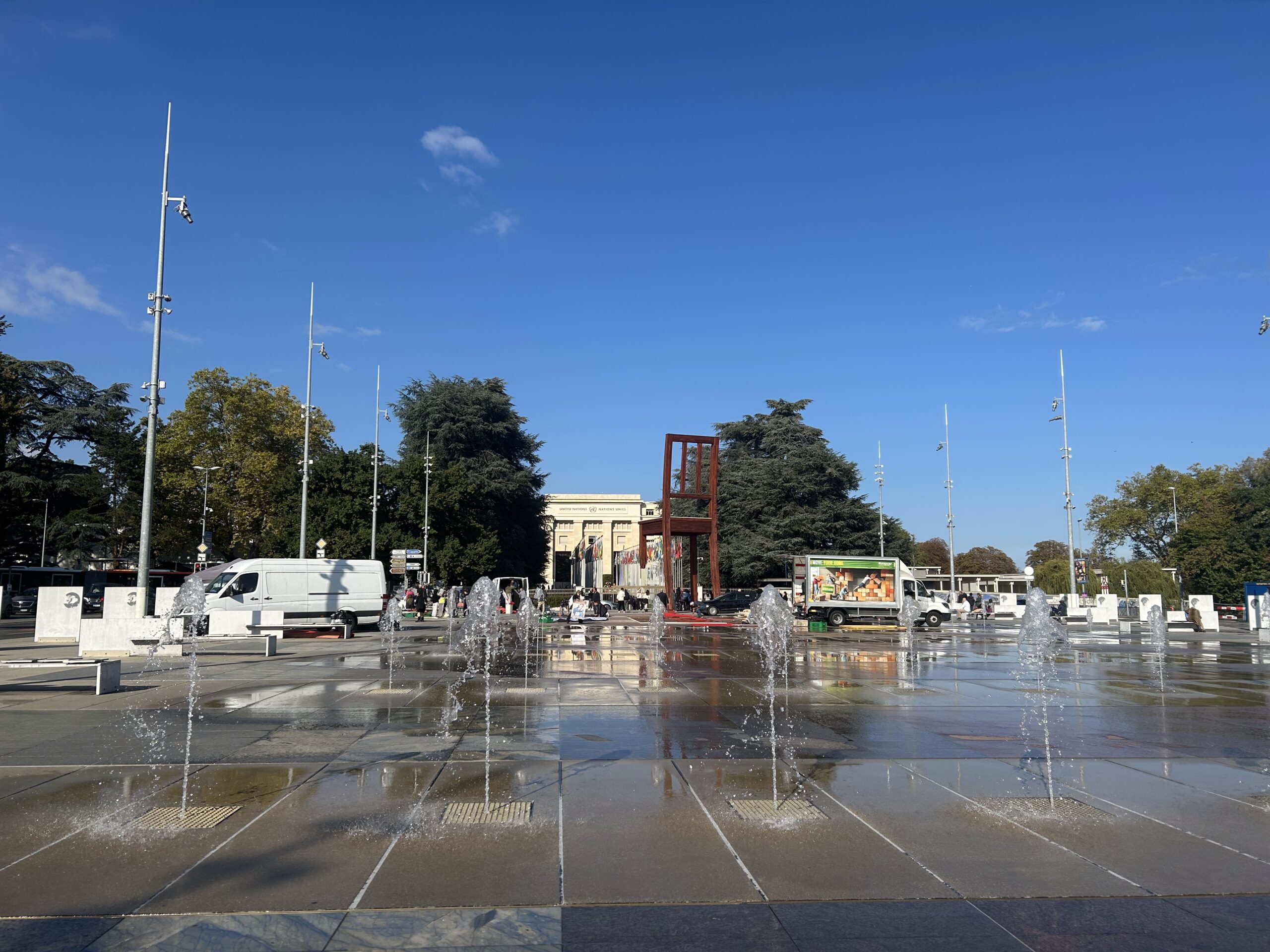 View of the Palais Des Nations and Broken Chair